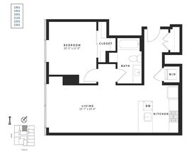 1 Bedroom A6 701 floor plan